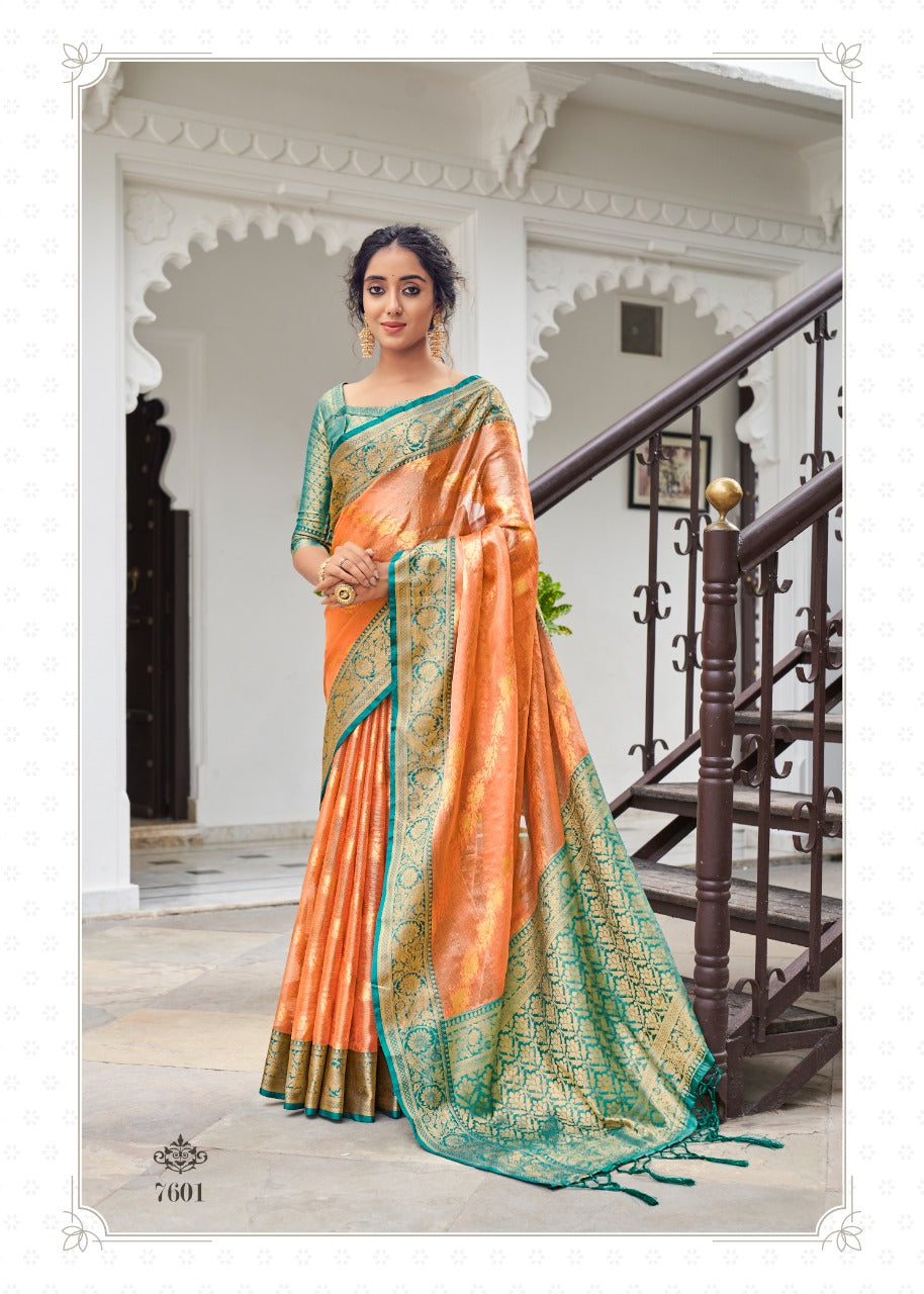 Soft Tissue Silk Sari With Embroidery Work Stitched Border Partywear Saree  | eBay