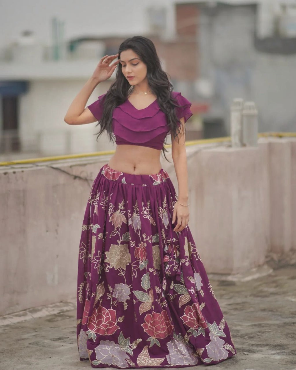 Fancy Top with lehenga Anant Tex Exports Private Limited