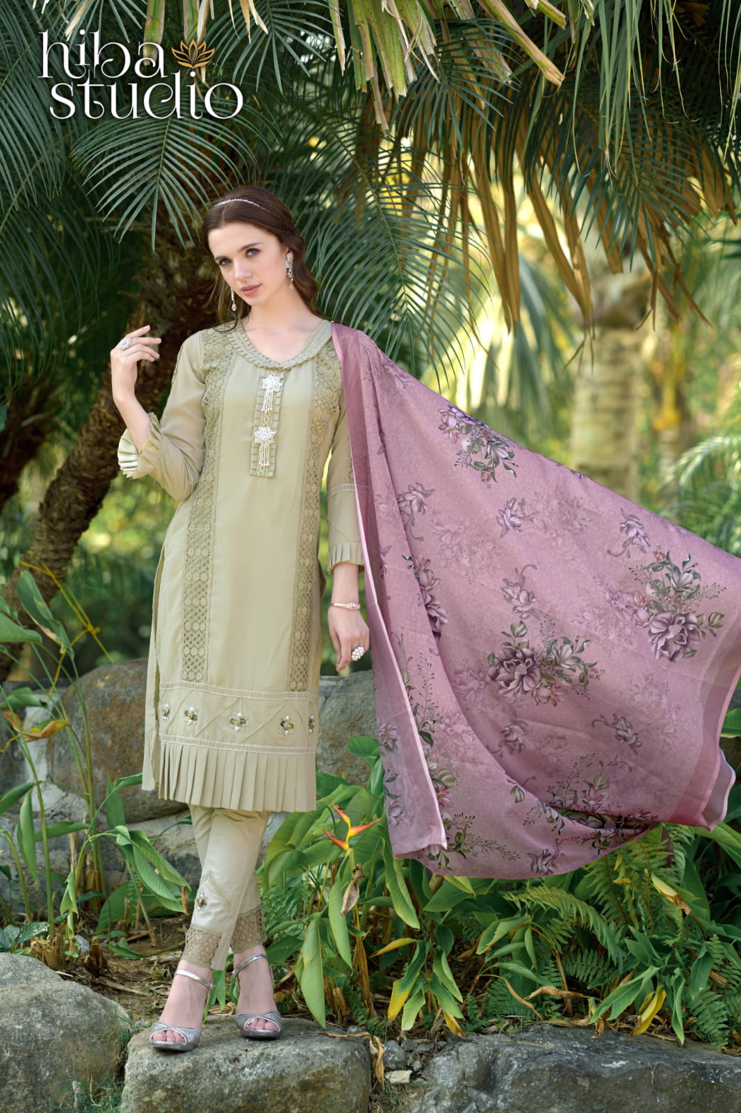 LPC 50 BY HIBA STUDIO EXCLUSIVE DESIGNER FAUX GEORGETTE READYMADE PAKISTANI SUITS Anant Tex Exports Private Limited