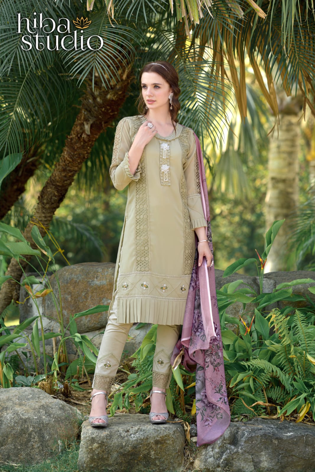 LPC 50 BY HIBA STUDIO EXCLUSIVE DESIGNER FAUX GEORGETTE READYMADE PAKISTANI SUITS Anant Tex Exports Private Limited