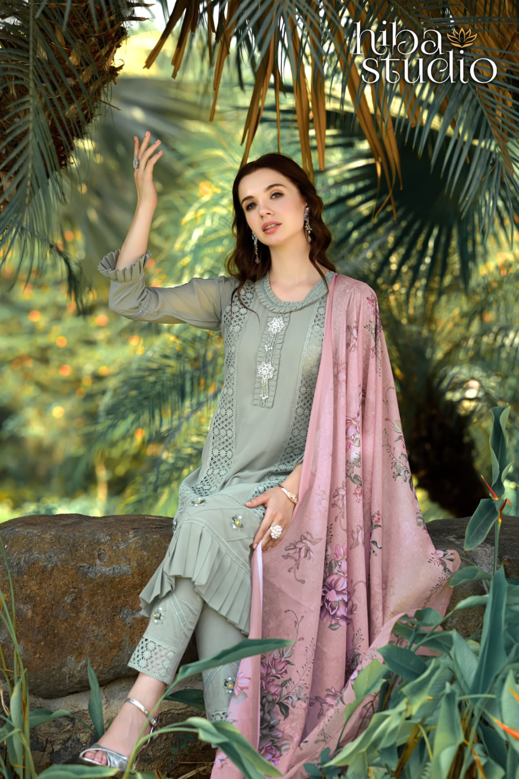 LPC 50 BY HIBA STUDIO EXCLUSIVE DESIGNER FAUX GEORGETTE READYMADE PAKISTANI SUITS Anant Tex Exports Private Limited