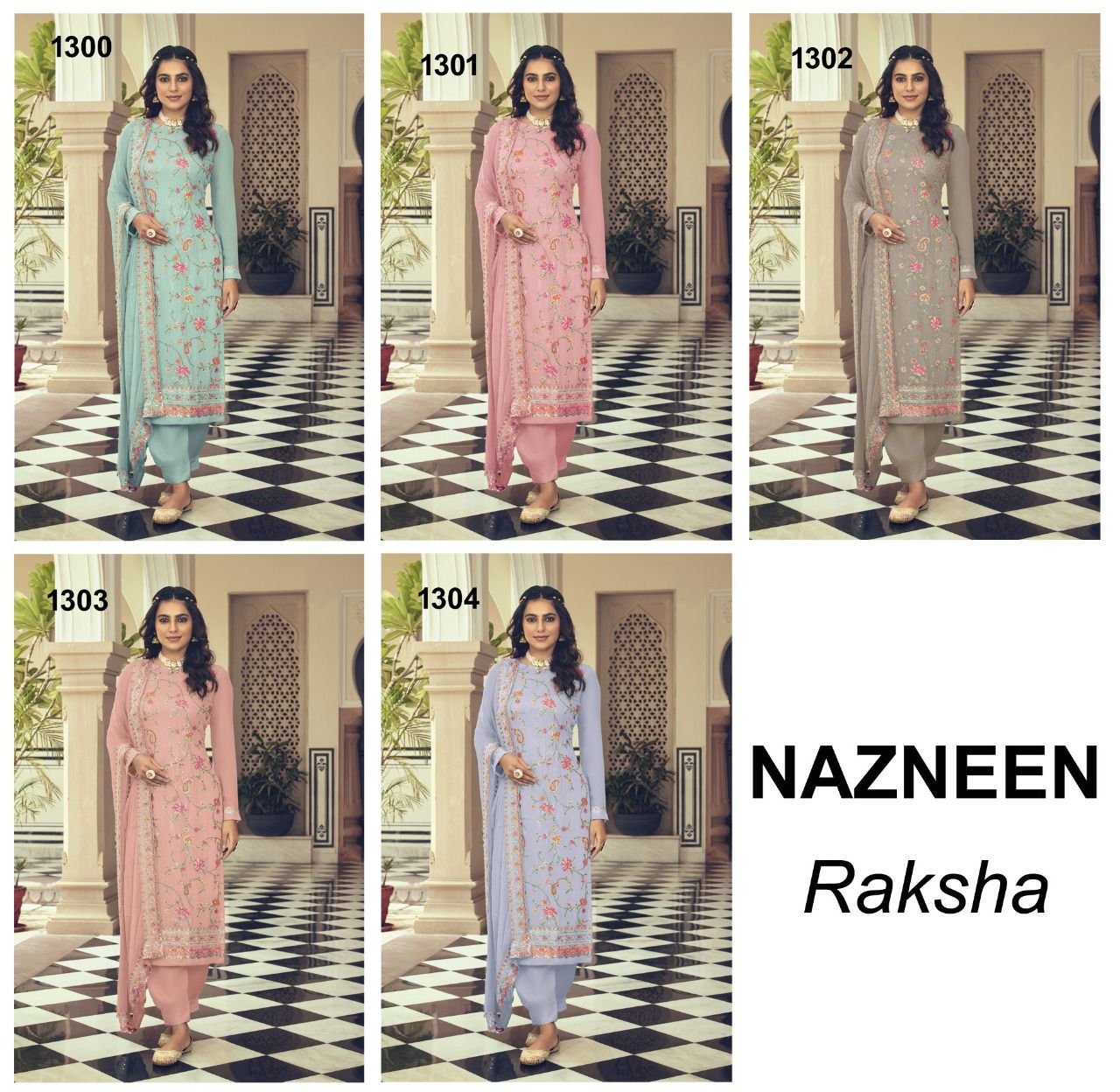 NAZNEEN RAKSHA 1300 SERIES HEAVY SANTON SUIT Anant Tex Exports Private Limited