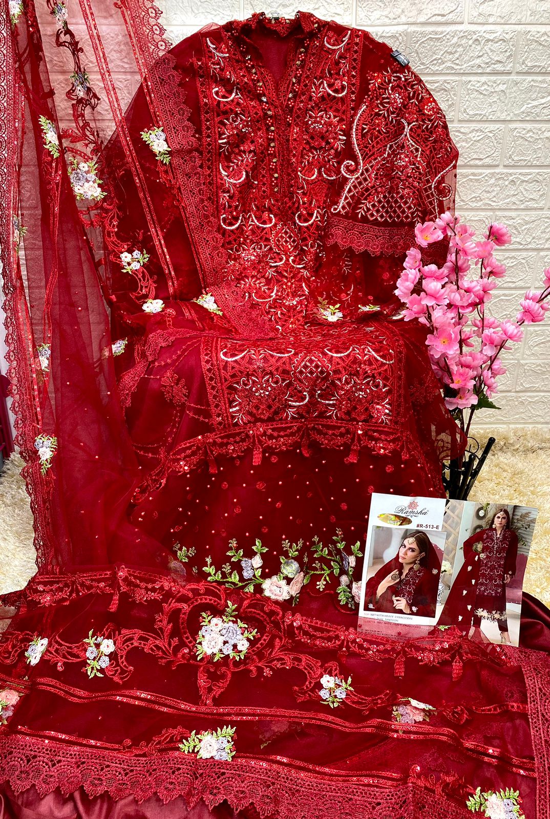 Ramsha R-513 Nx Net With Embroidery Suit Anant Tex Exports Private Limited