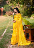 PALASH BUTTERFLY MOSS WITH ZARI BORDER AND EMBROIDERY TASSELS SAREE Anant Tex Exports Private Limited