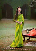 PALASH BUTTERFLY MOSS WITH ZARI BORDER AND EMBROIDERY TASSELS SAREE Anant Tex Exports Private Limited