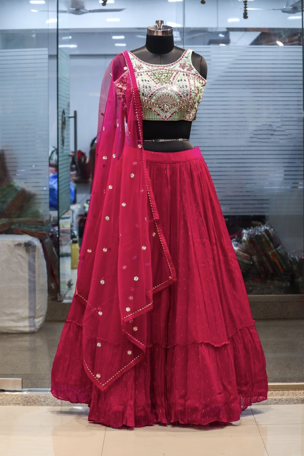 Gopi Vaid Pushpi Floral Pattern Lehenga Set With Cape | Blue, Floral  Pattern, Viscose, Plunged Sweetheart,… | Wedding blouse designs, Bridal  blouse designs, Fashion