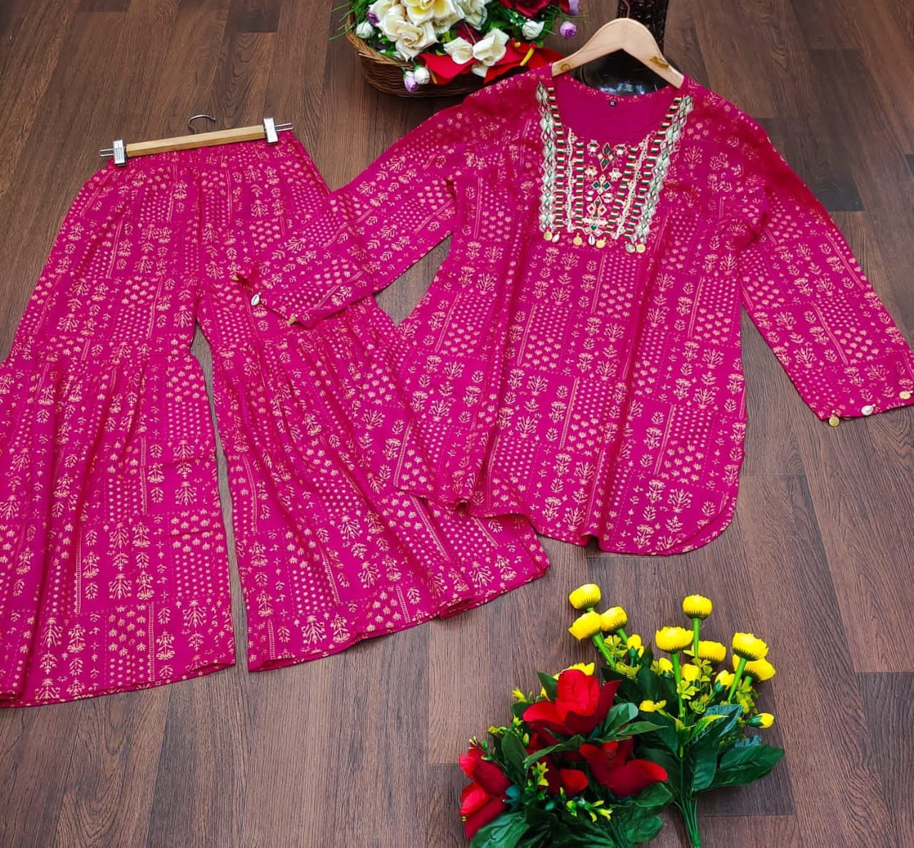 Sharara Set With Knee Length Kurti Anant Tex Exports Private Limited