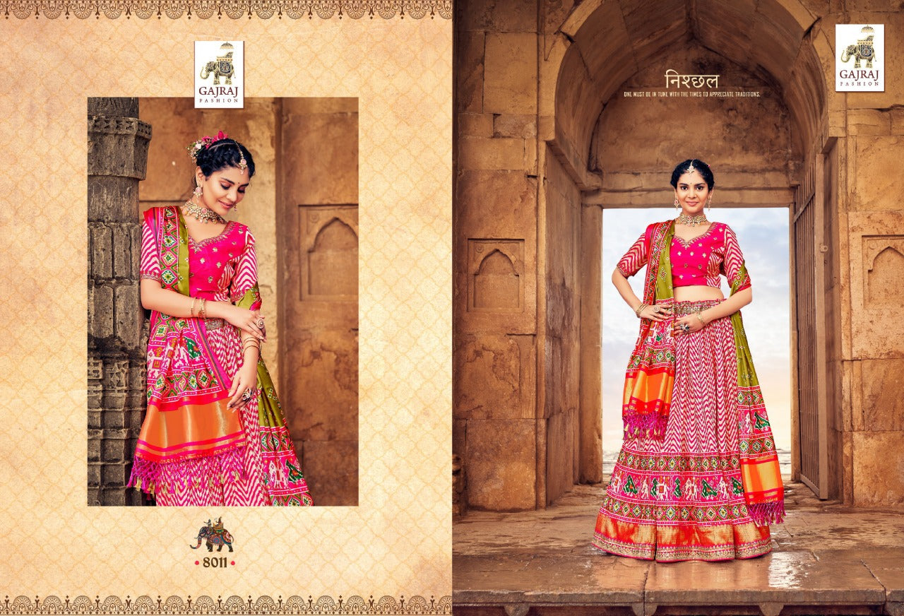 Gaji 8000 Series Smooth Silk With Patola Style Lehenga Anant Tex Exports Private Limited