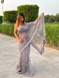 Embroidery Work With Viscose Threads Net Saree Anant Tex Exports Private Limited