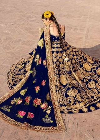 KB 1023 Beautiful Dori Embroidery Work Velvet Wedding Wear Heavy Anarkali  Suits Collection Catalog