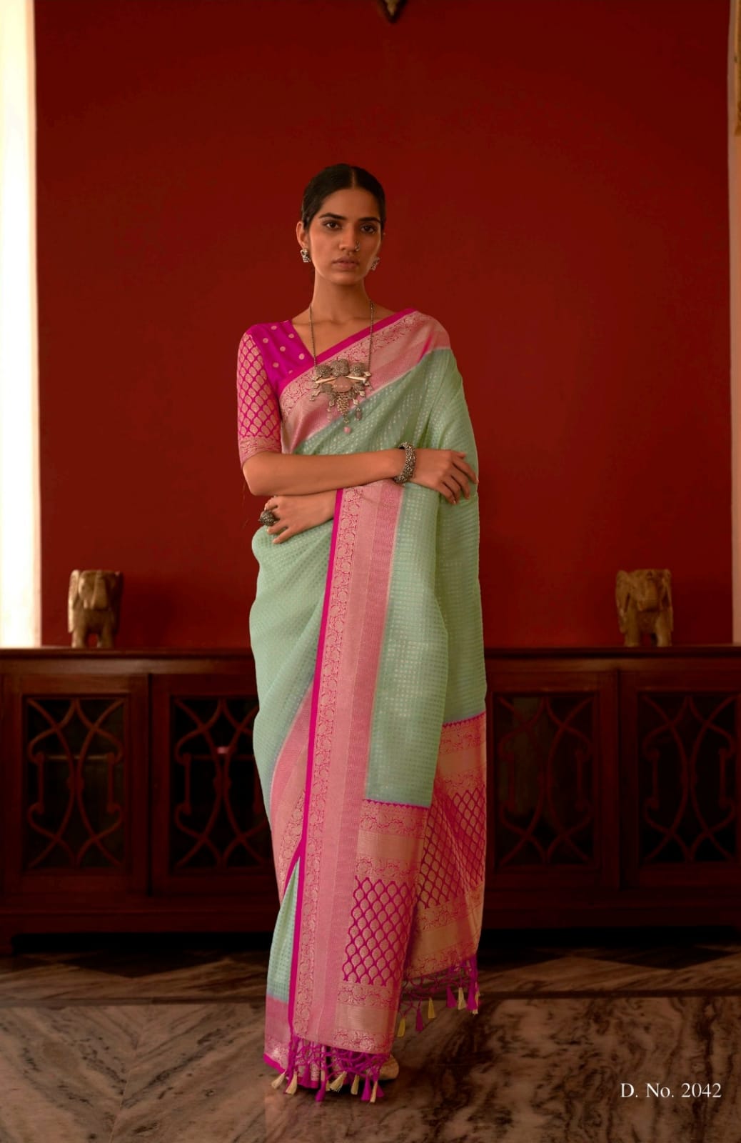 Kimora Sanganer Pure Georgette With Zari Weaving Saree Anant Tex Exports Private Limited