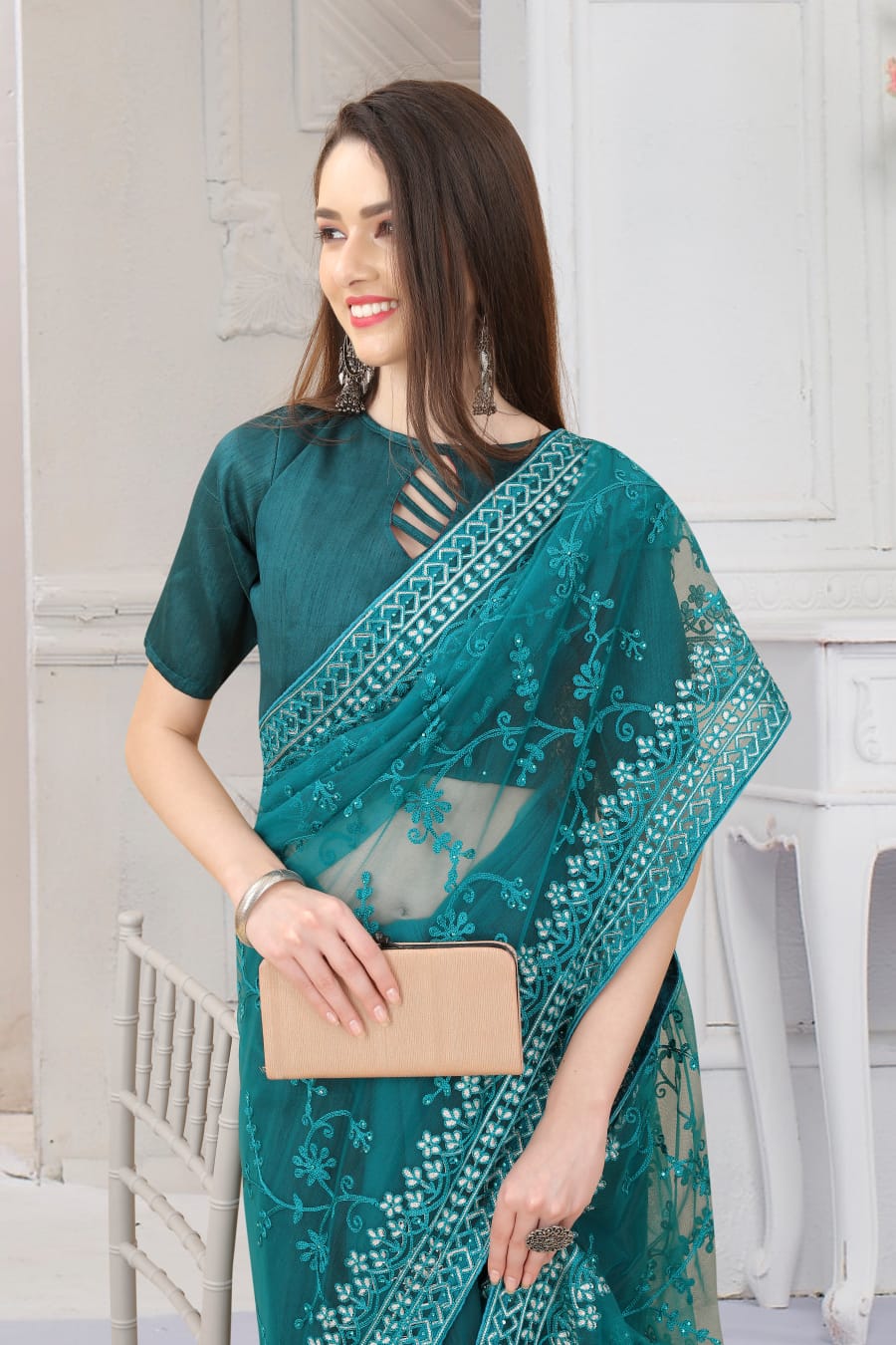 Taj Heavy Butterfly Net Saree Anant Tex Exports Private Limited