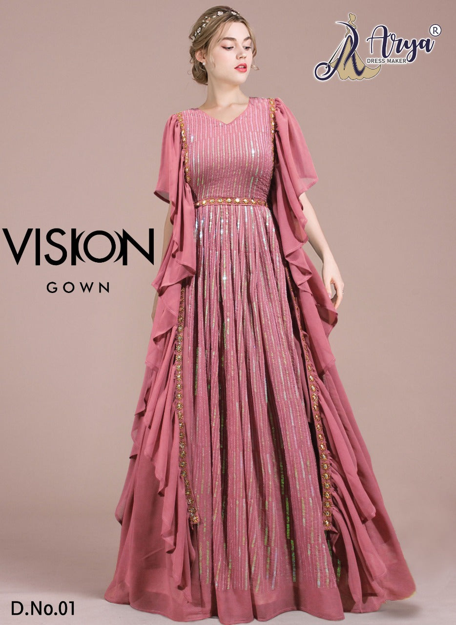 VISION DESIGNER GEORGETTE GOWN Anant Tex Exports Private Limited