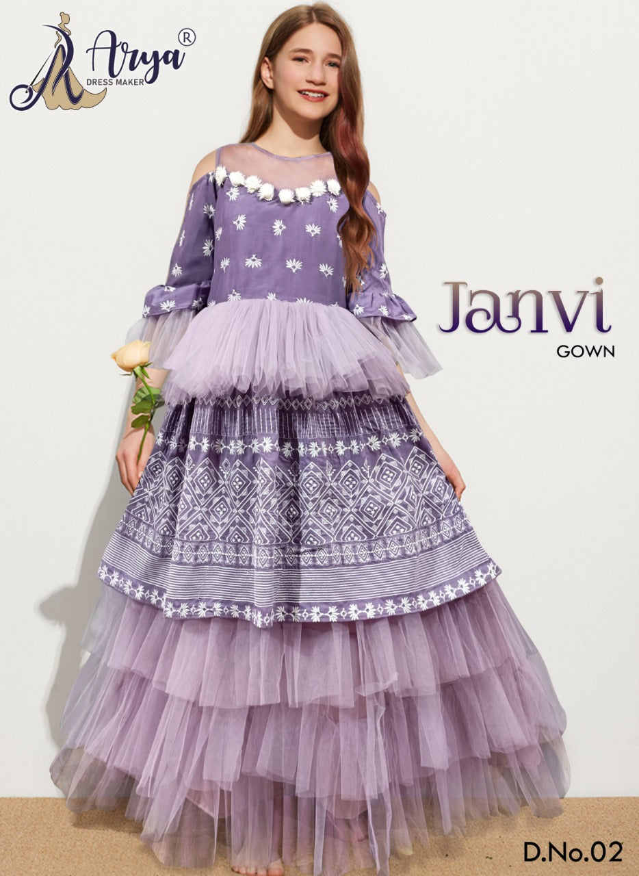 JANVI MUSLIN WITH SOFT NET CHILDREN GOWN Anant Tex Exports Private Limited
