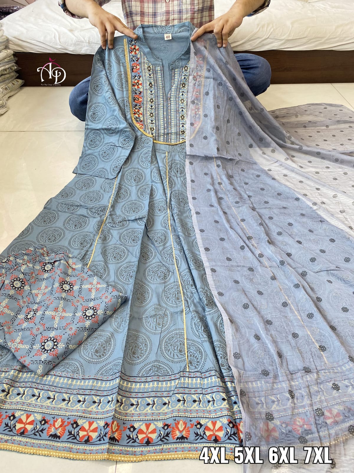 Jaipuri Neck Design and Heavy Rayon Kurti