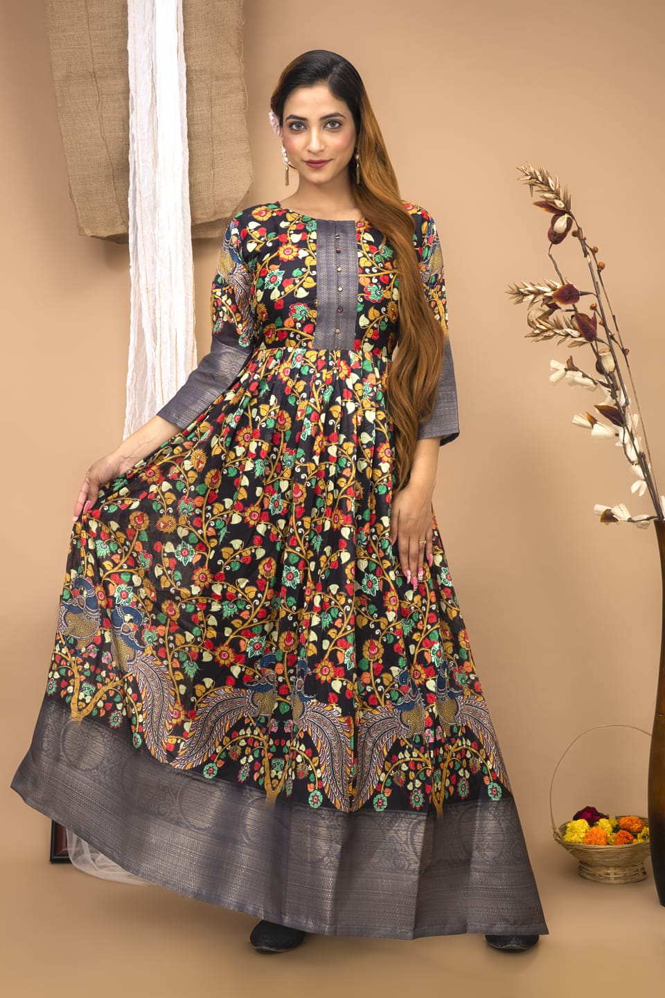 20 Beautiful Kalamkari Anarkali And Gown Designs To Try Out!!