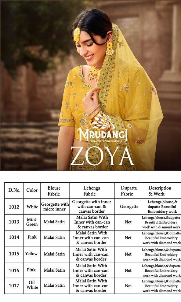 MRUDANGI ZOYA 1017 SERIES DESIGNER LEHENGA Anant Tex Exports Private Limited