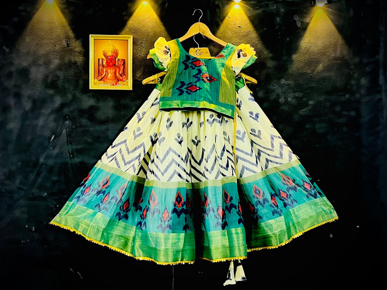 ZIGZAG SLUB DESIGNER KIDS LEHENGA Anant Tex Exports Private Limited