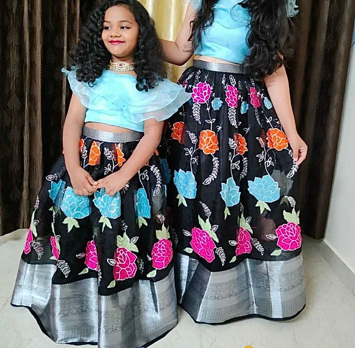 Buy Noyyal Girls Net Andsatin Readymade Lehenga Choli With Dupatta Kids, 13  Years-14 Years Online at Best Prices in India - JioMart.