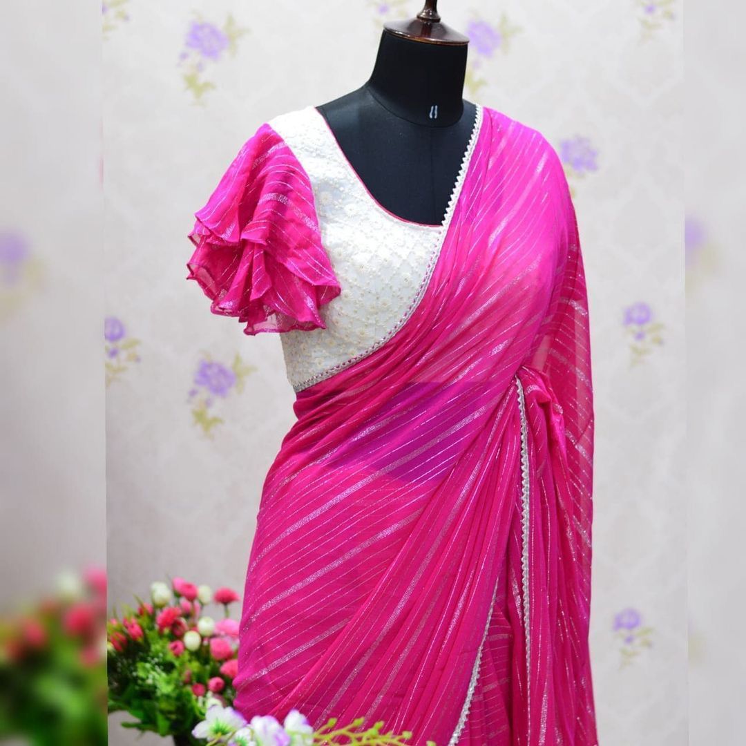 Beautiful Pure Viscose Georgette Saree Anant Tex Exports Private Limited
