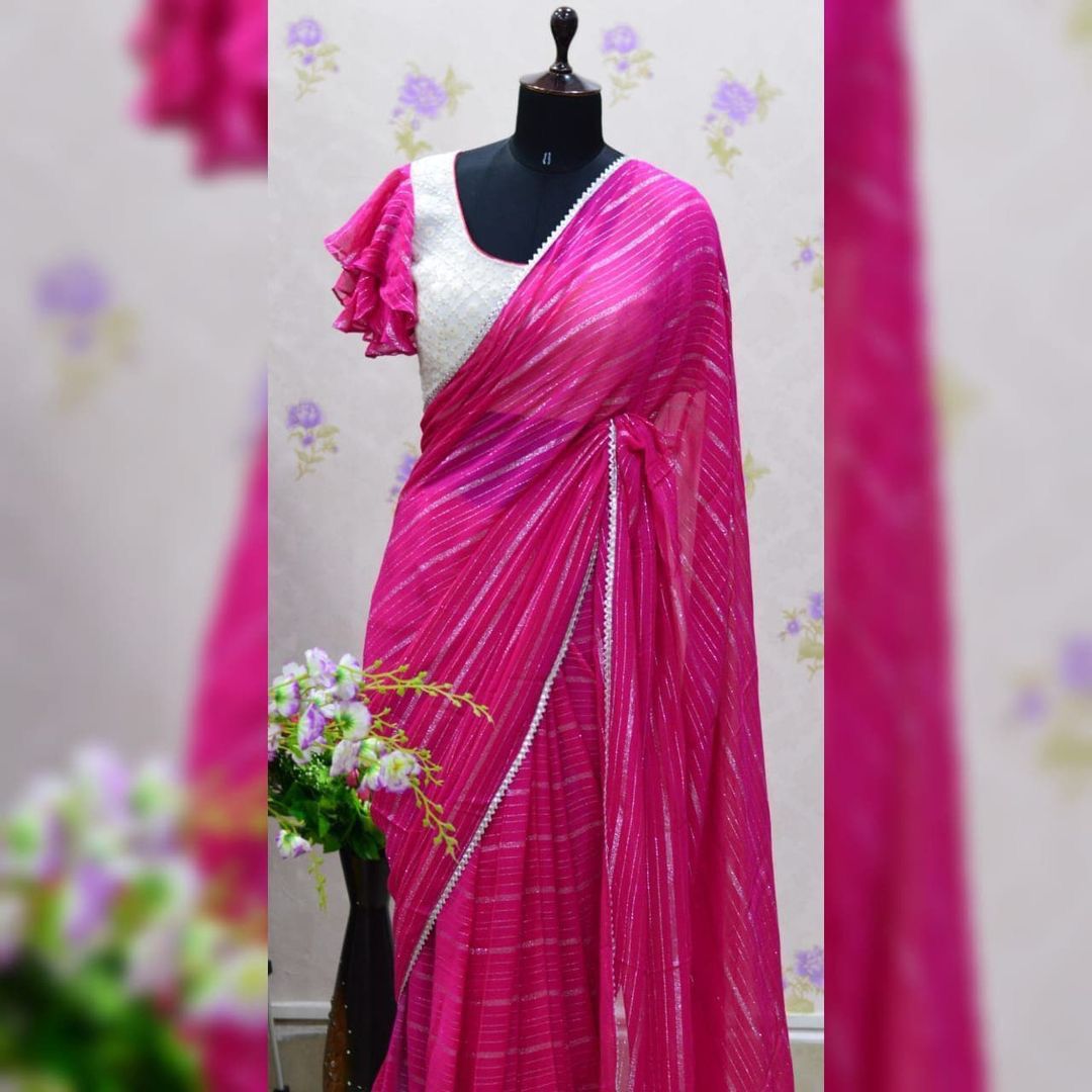 Beautiful Pure Viscose Georgette Saree Anant Tex Exports Private Limited