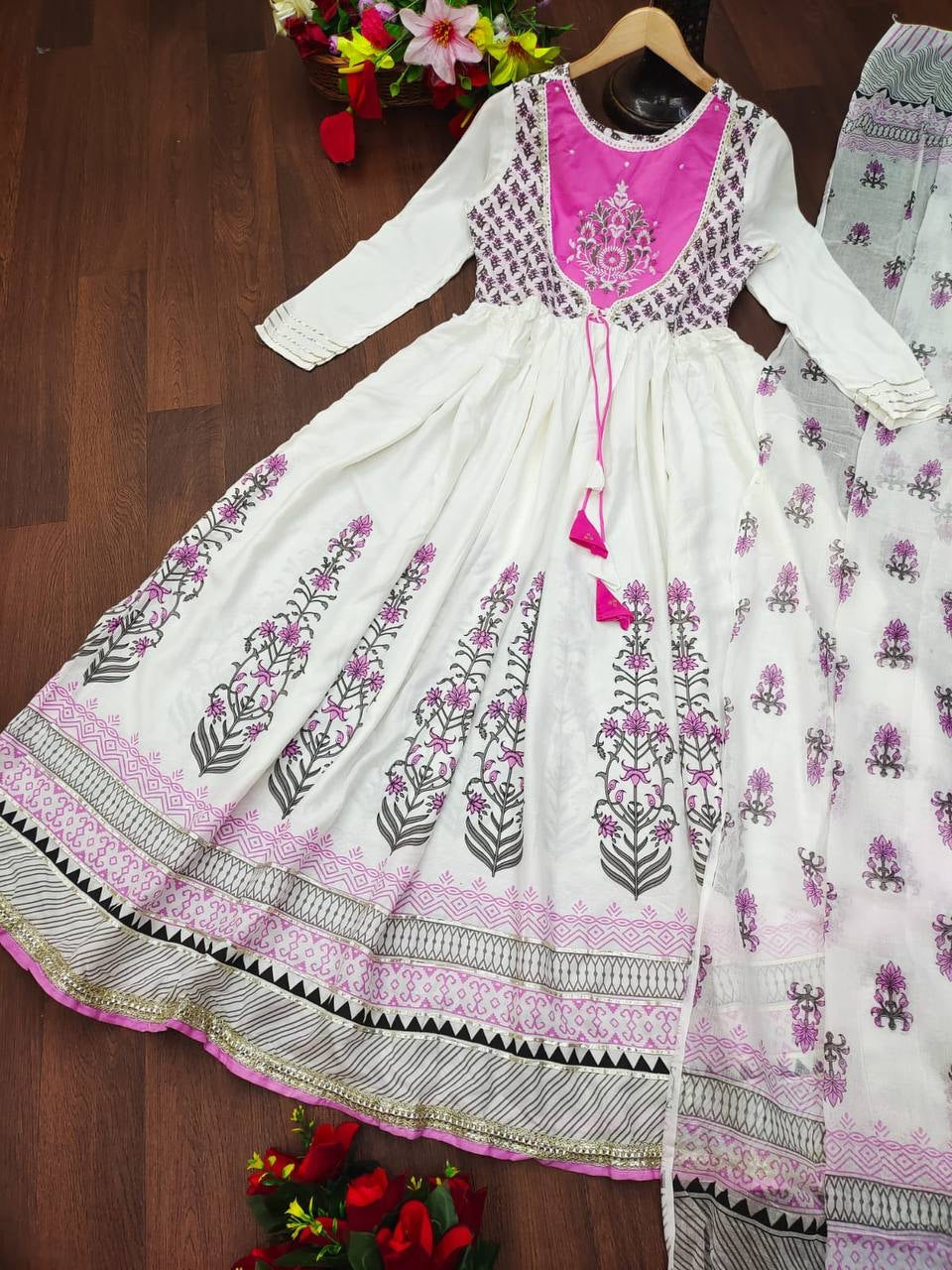 FANCY ANARKALI GOWN DUPATTA SET