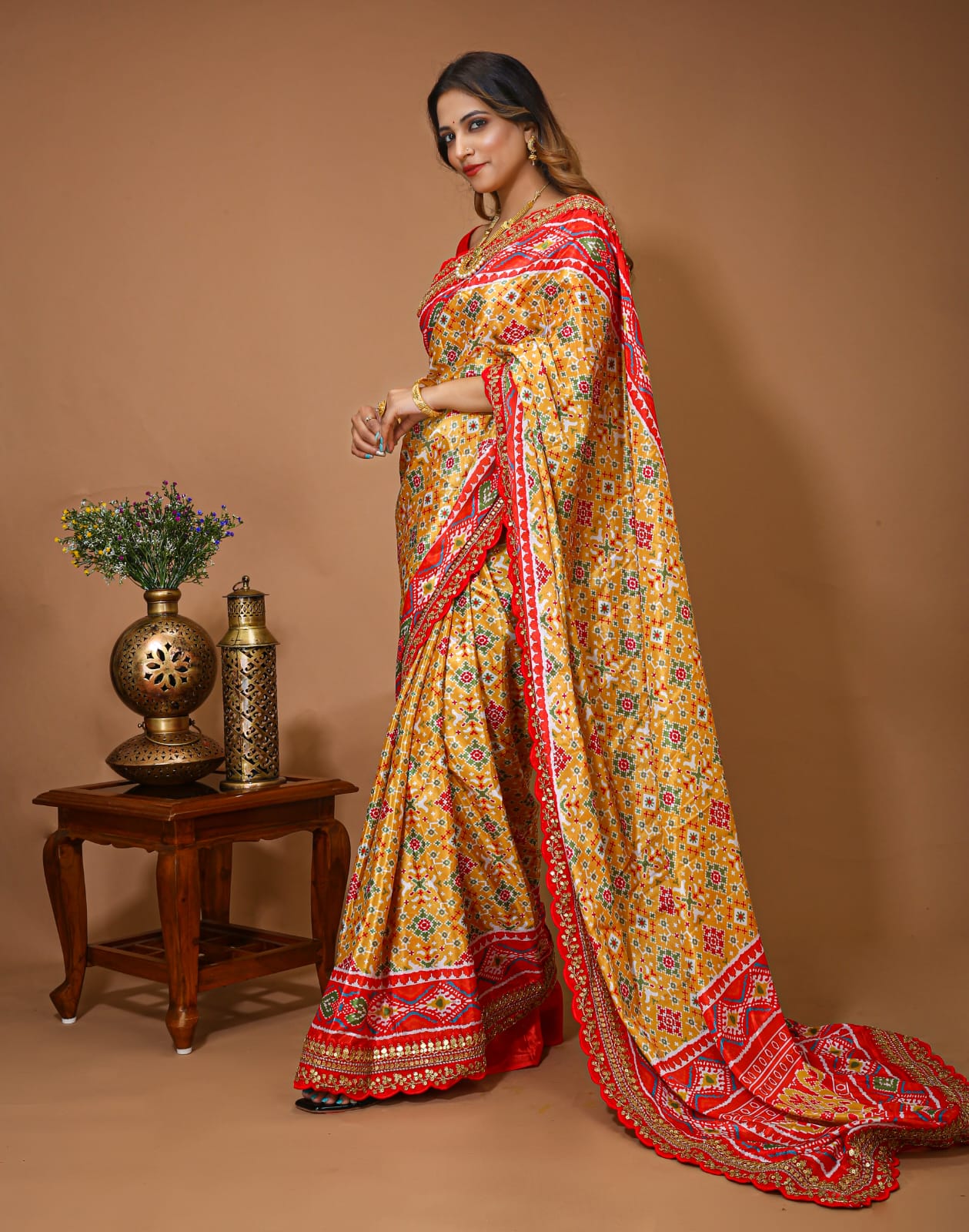 Patola Satin Silk & Digital Print Saree Anant Tex Exports Private Limited