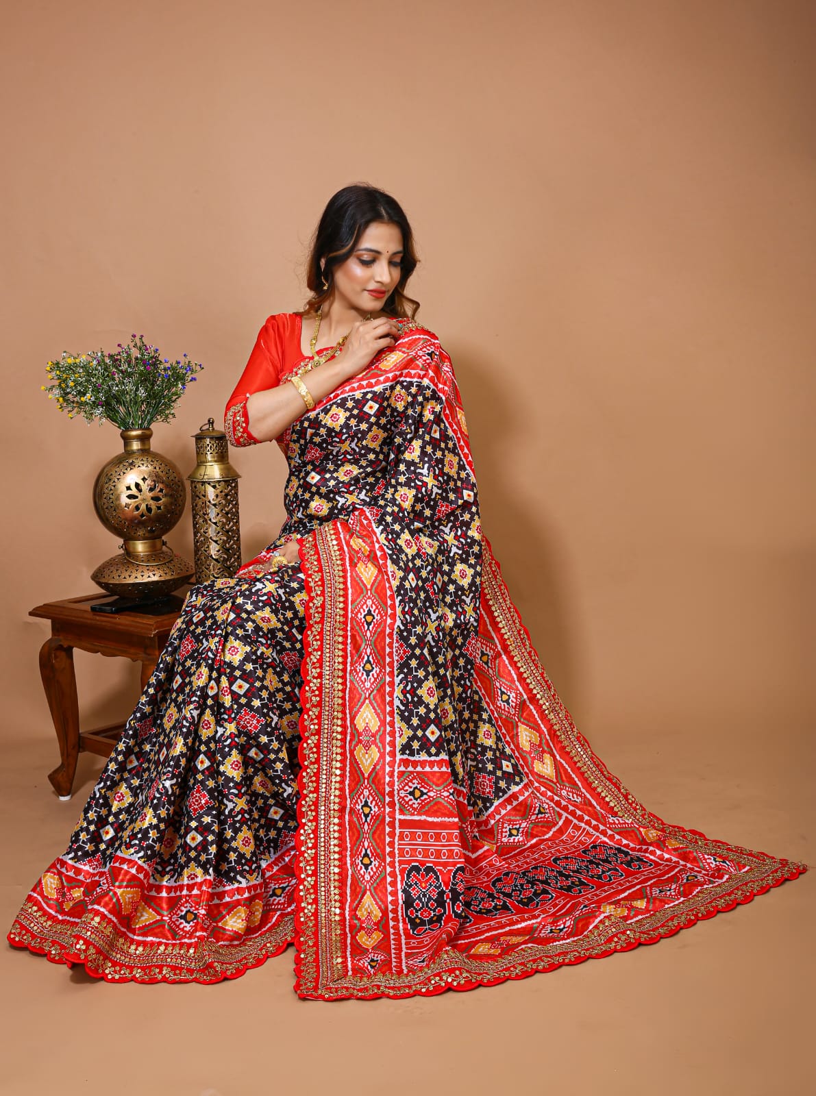 Patola Satin Silk & Digital Print Saree Anant Tex Exports Private Limited