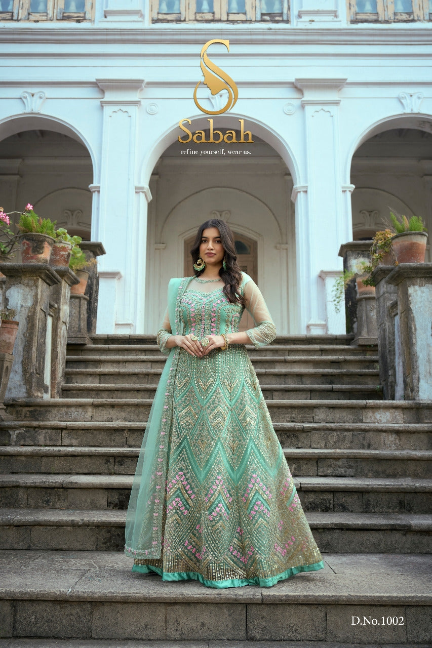 SABAH RUKSAAR DESIGNER LEHENGA SERIES 1001 TO 1004 Anant Tex Exports Private Limited