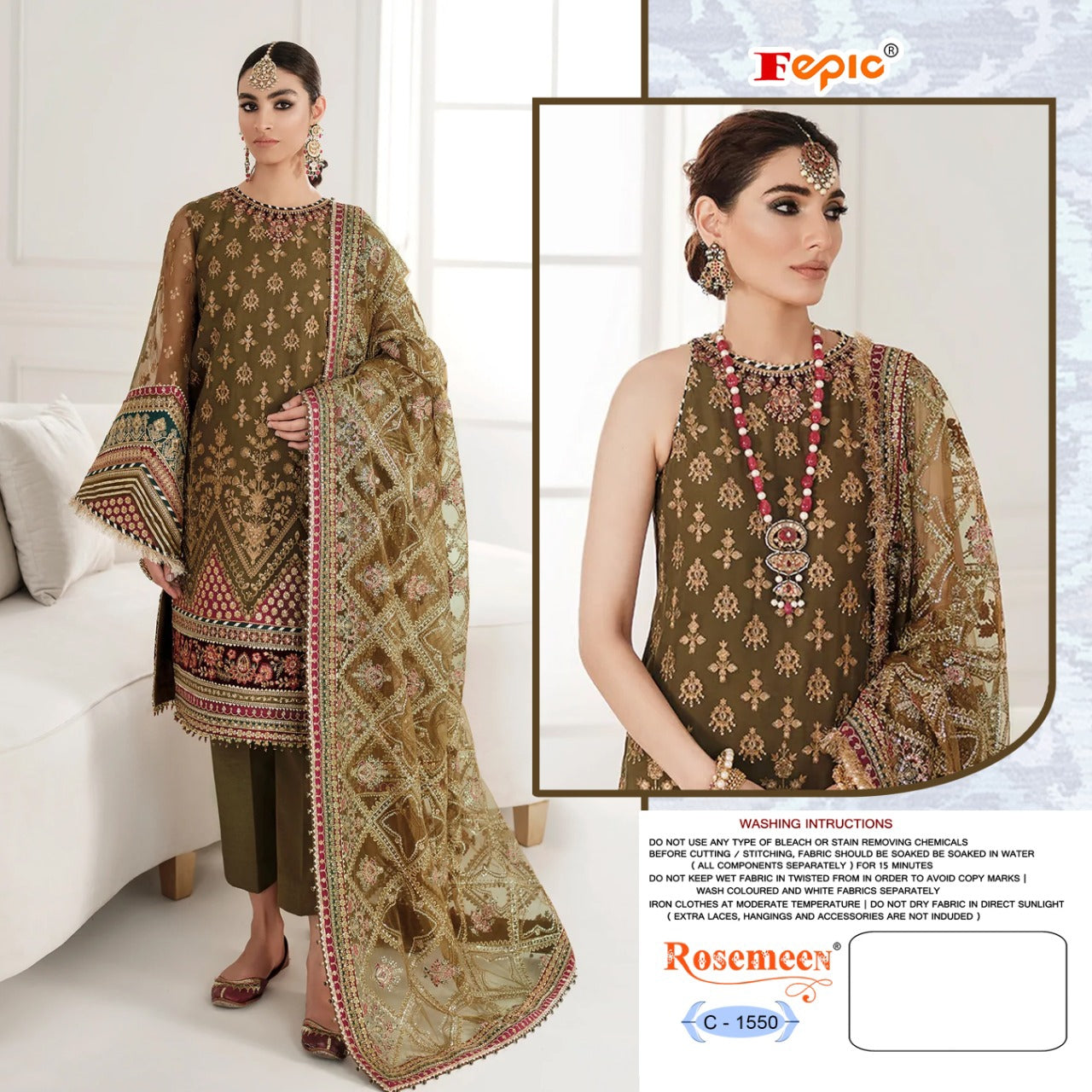 FEPIC ROSEMEEN D.NO-C 1550 DESIGNER SUIT Anant Tex Exports Private Limited