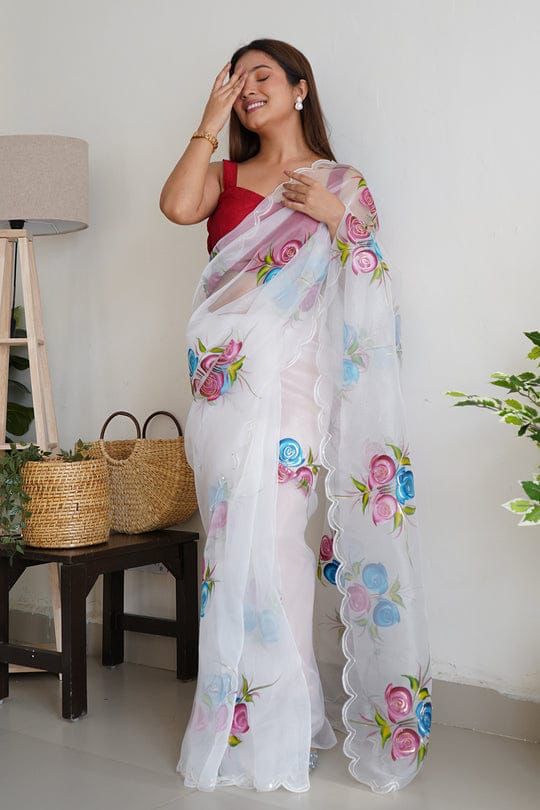 Heavy Organza With Digital Print Saree Anant Tex Exports Private Limited