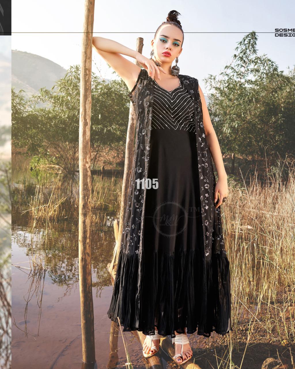 M & M ARZOIE VOL 3 HEAVY GEORGETTE PARTYWEAR COLLECTION GOWN Anant Tex Exports Private Limited