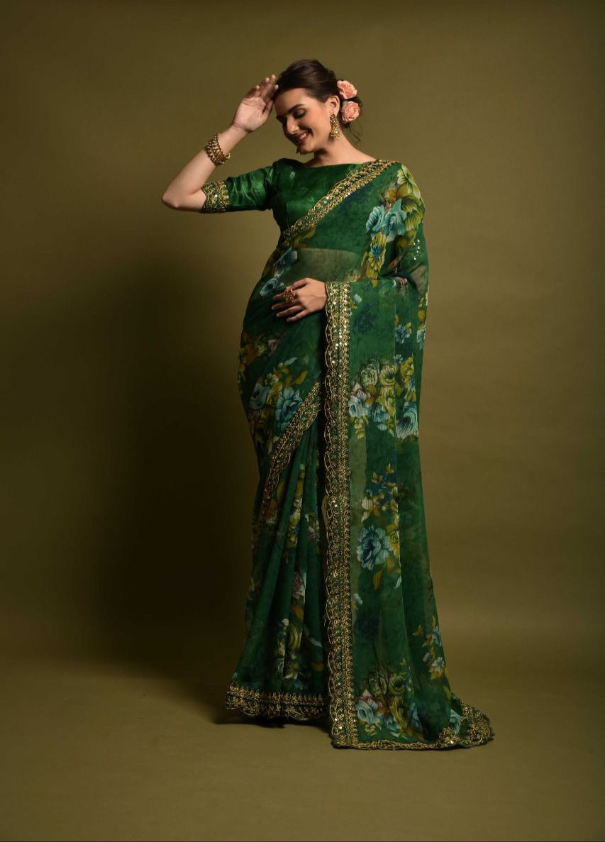 Heavy Soft Chiffon With Beautiful Floral Print Saree D.no 5190 Anant Tex Exports Private Limited