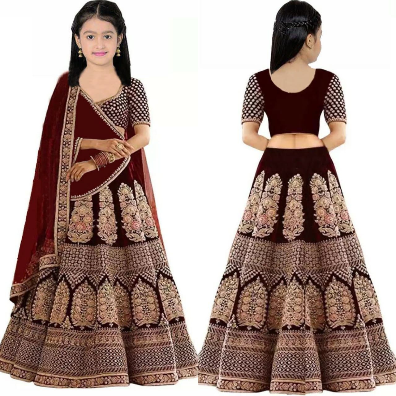 Buy VANSH CREATION Girl's Taffeta Silk Semi-stitched lehenga choli |  Multicolor lehenga (4-15 yrs) girls lehenga choli (8-9 Years, Green) Online  In India At Discounted Prices