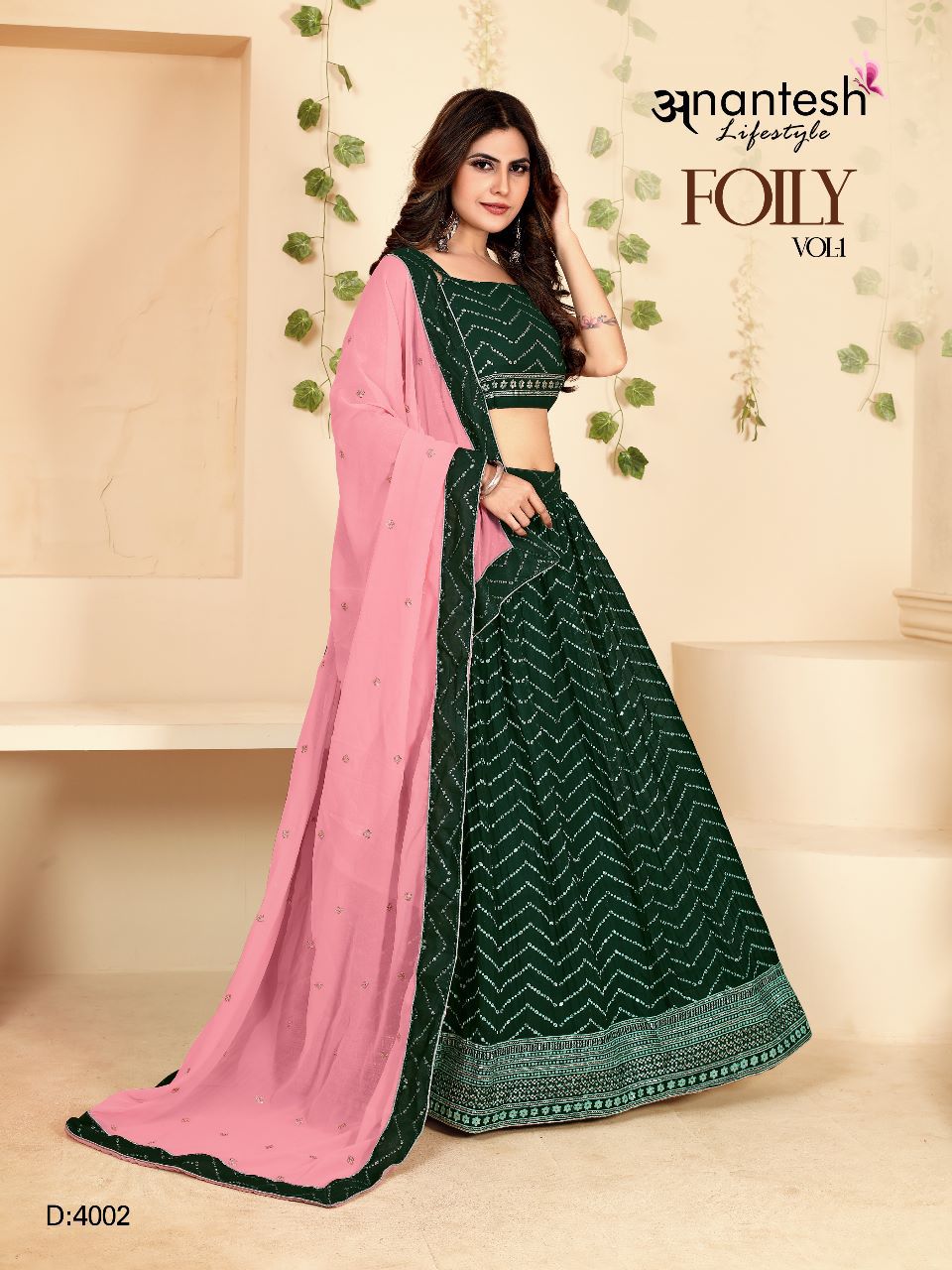 ANANTESH FOILY VOL 1 PREMIUM LEHENGA SERIES 4001 TO 4004 Anant Tex Exports Private Limited