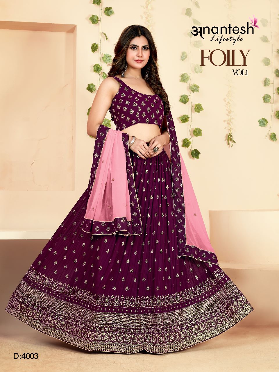 ANANTESH FOILY VOL 1 PREMIUM LEHENGA SERIES 4001 TO 4004 Anant Tex Exports Private Limited