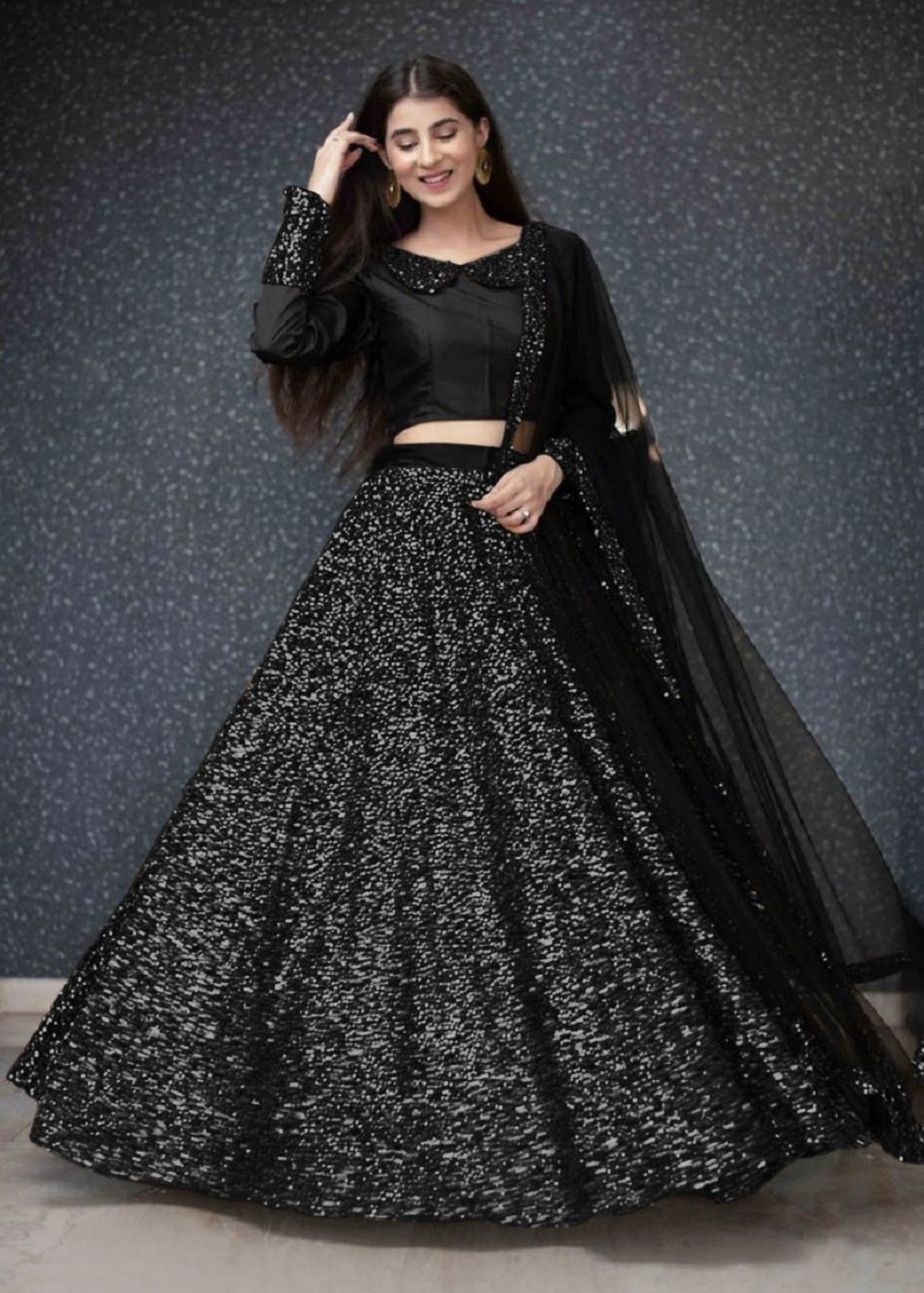 Black Lehenga Choli- Elegance and Style | Zeel Clothing | Color: Black