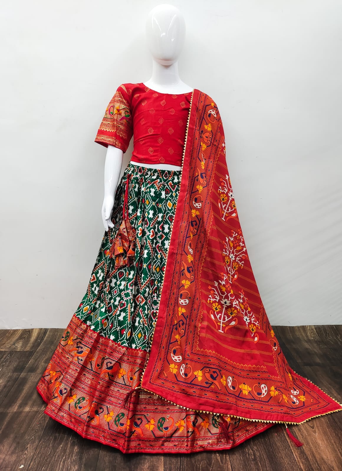 Designer Kids Zari Foil-Work Patoda Silk Lahenga Choli Anant Tex Exports Private Limited
