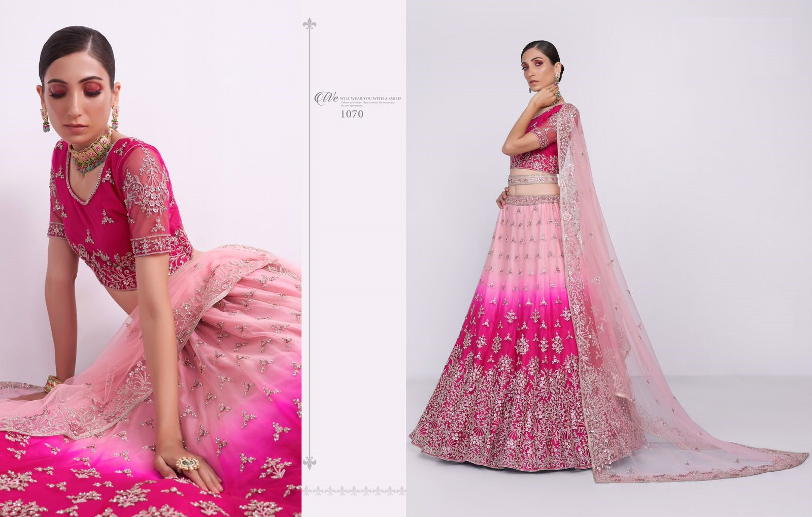Alizeh Shades 1070 Designer Bridal Wear Lehenga Choli Online Wholesaler Anant Tex Exports Private Limited