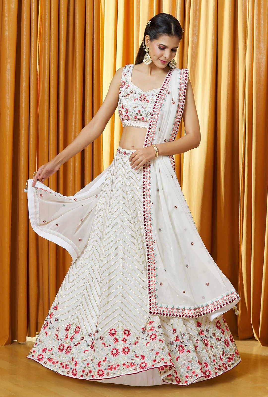 Indo western Crepe Lehenga. It's gorgeous and stylish | Indian wedding  dress, Designer dresses indian, Indian gowns dresses