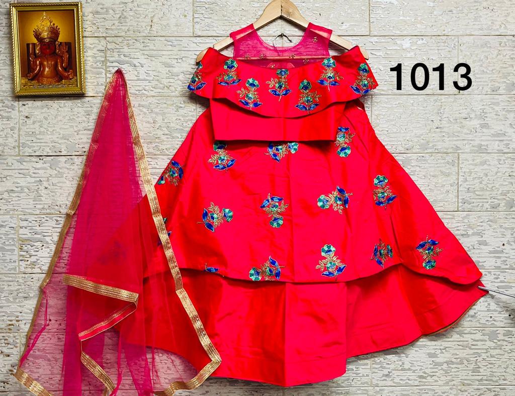 DESIGNER SILK EMBROIDERY KIDS LEHENGA.1013 Anant Tex Exports Private Limited