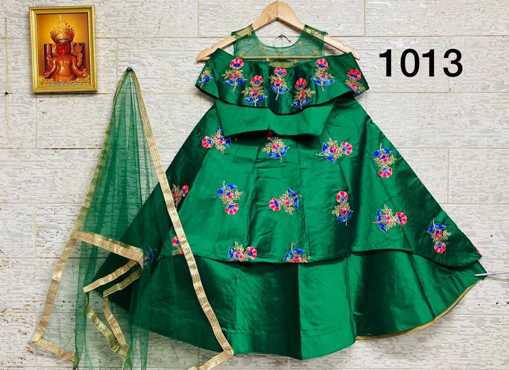 DESIGNER SILK EMBROIDERY KIDS LEHENGA.1013 Anant Tex Exports Private Limited
