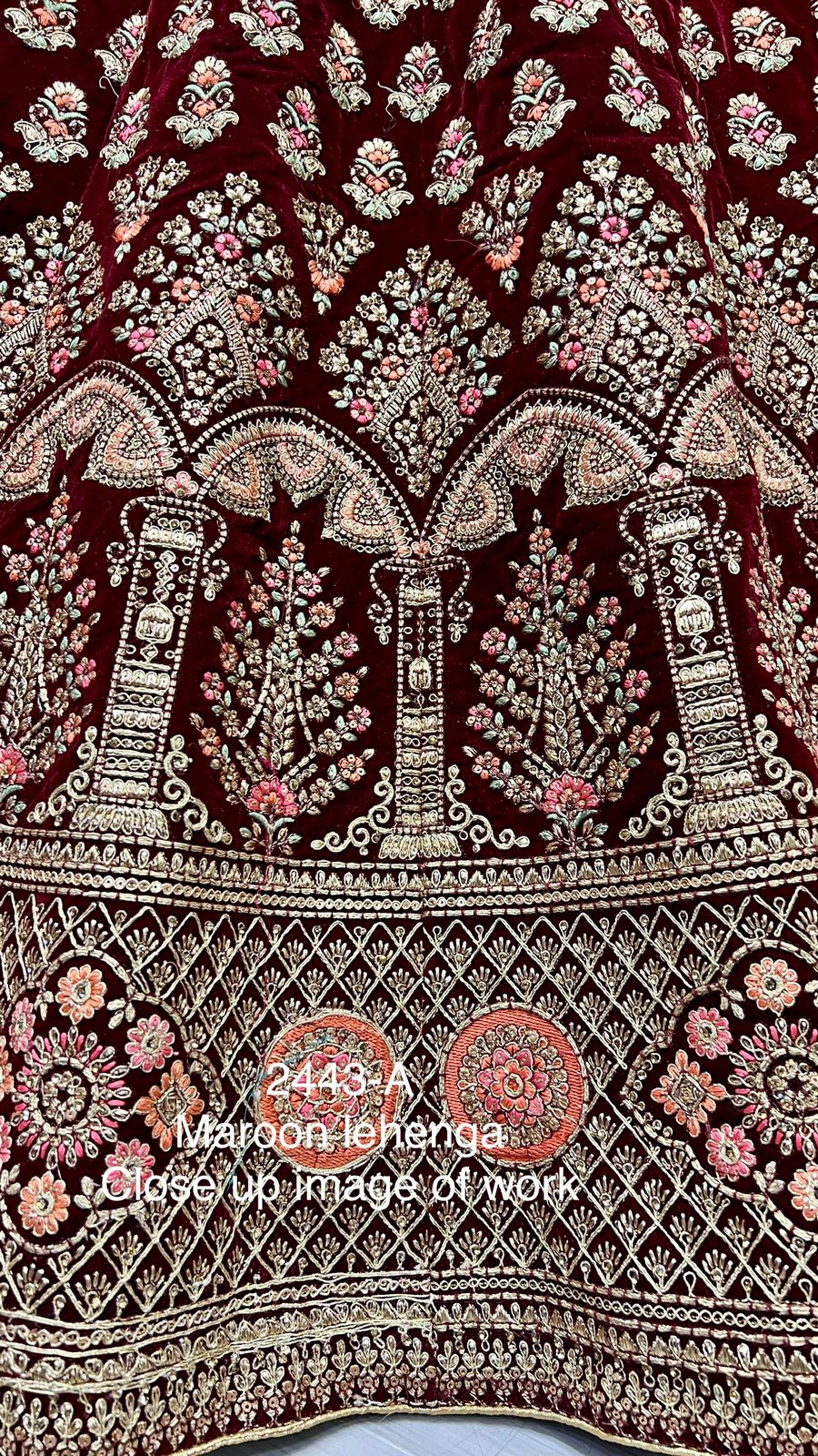 Designer Velvet Bridal Lehenga D.no.2443 Anant Tex Exports Private Limited