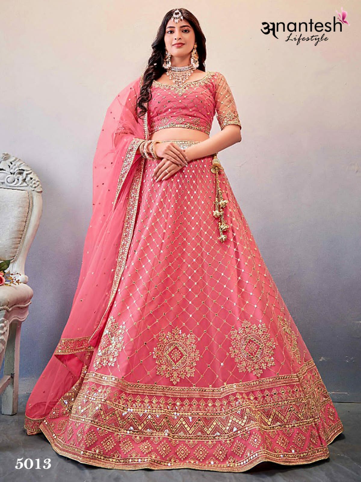 ANANTESH LIFESTYLE OCCASIONS VOL 4 PREMIUM OCCASION WEAR LEHENGA CHOLI D.NO 5016 Anant Tex Exports Private Limited