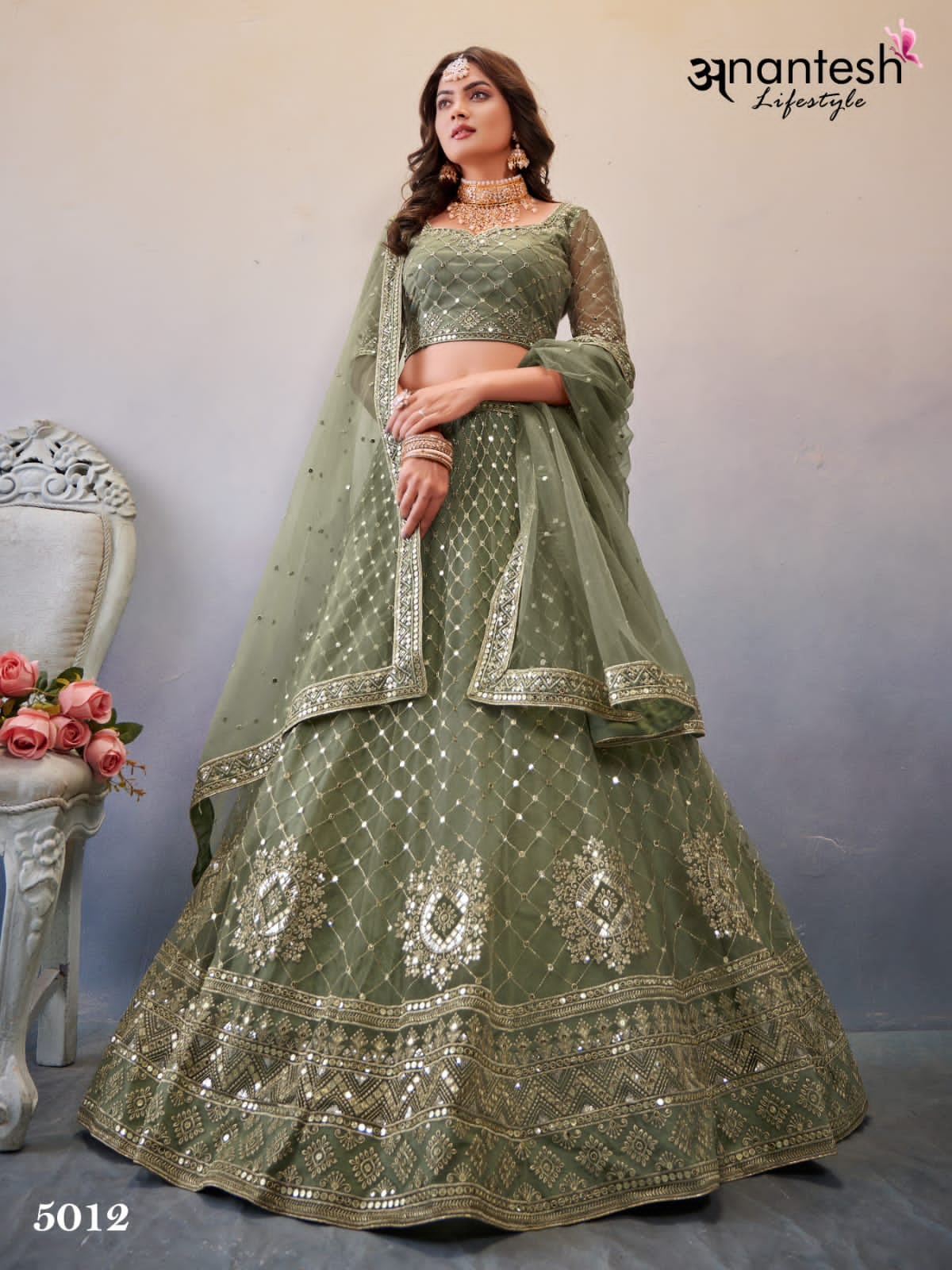 ANANTESH LIFESTYLE OCCASIONS VOL 4 PREMIUM OCCASION WEAR LEHENGA CHOLI D.NO 5015 Anant Tex Exports Private Limited