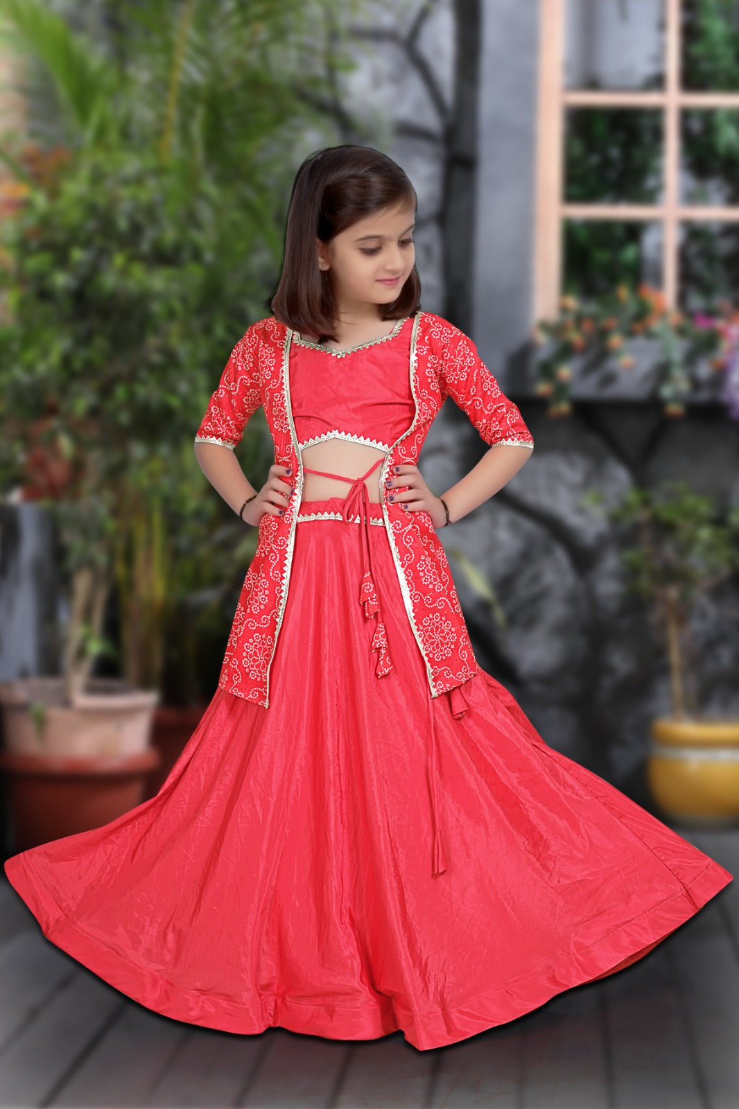 Lucaya 104 Rani Pink Colour Silk Kids Lehenga Anant Tex Exports Private Limited