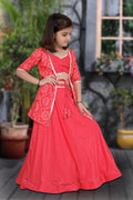 Lucaya 104 Rani Pink Colour Silk Kids Lehenga Anant Tex Exports Private Limited