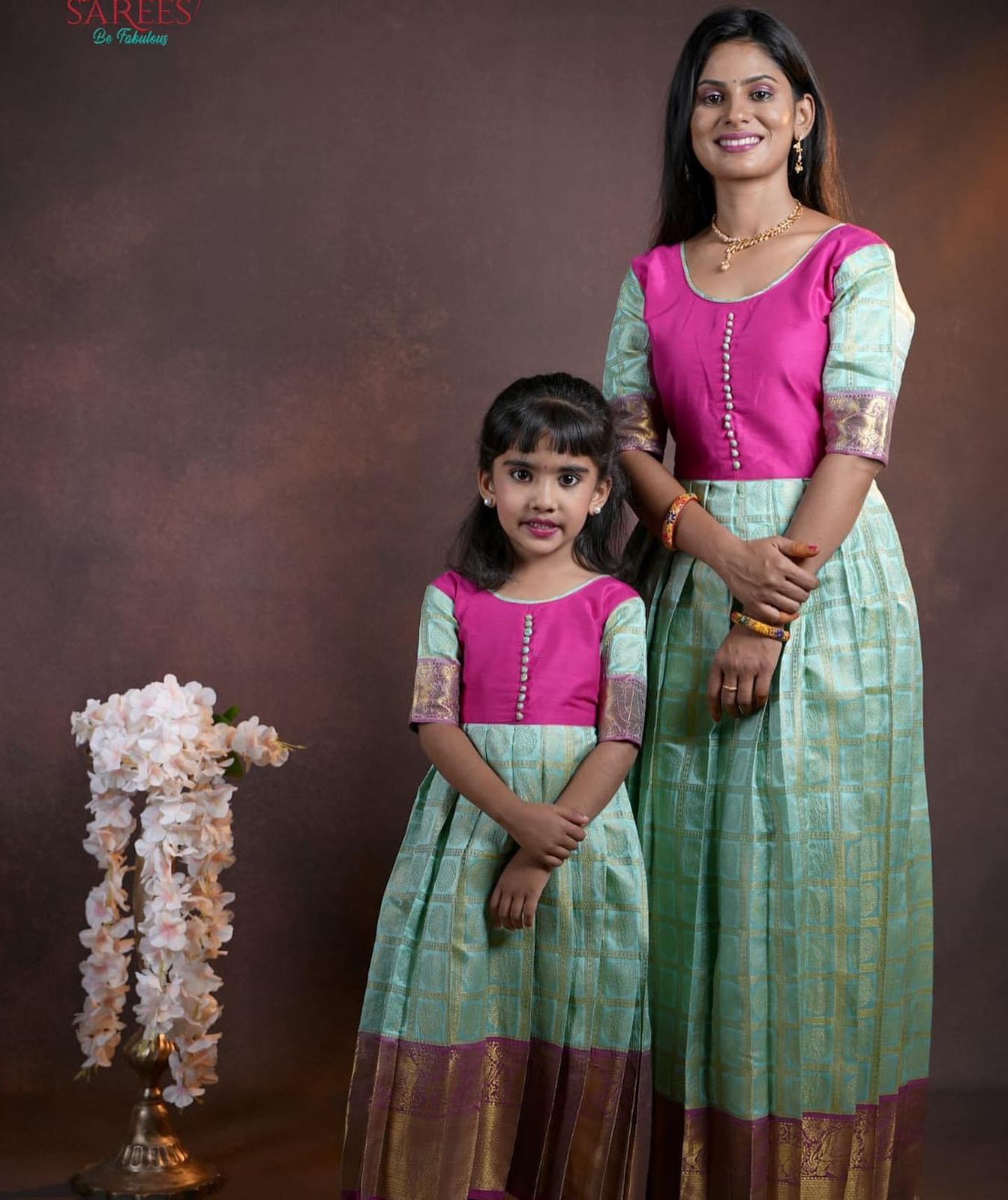 Mom and Daughter Combos in Banarasi Silk Lehenga Anant Tex Exports Private Limited