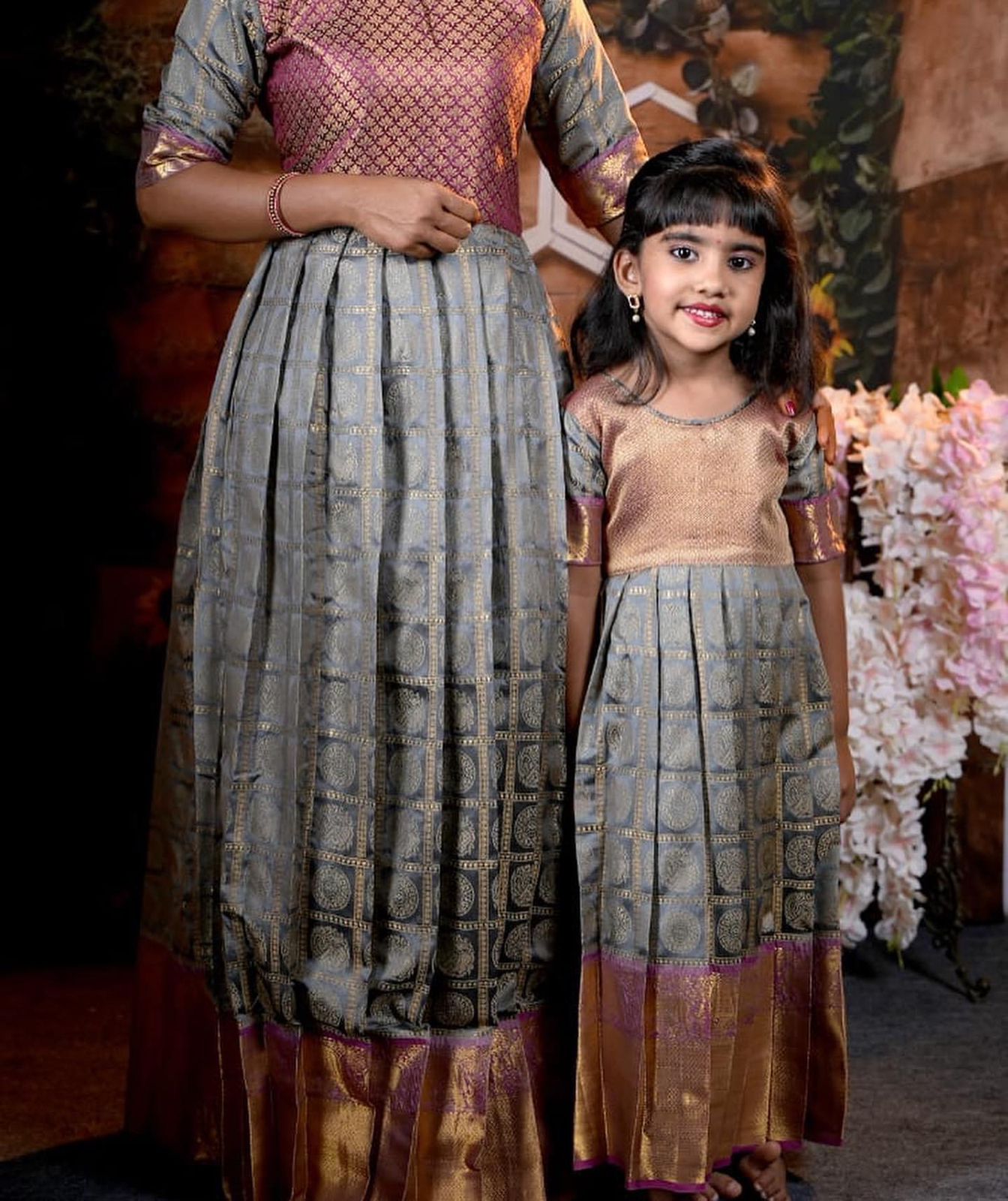 Mom and Daughter Combos in Banarasi Silk Lehenga Anant Tex Exports Private Limited