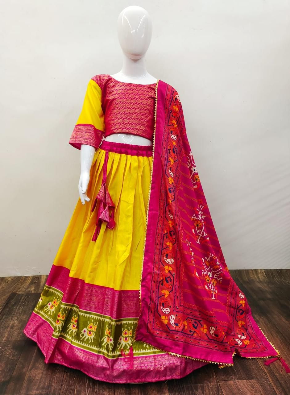 Fancy Peacock Dola Silk Kids Lahenga Choli Anant Tex Exports Private Limited